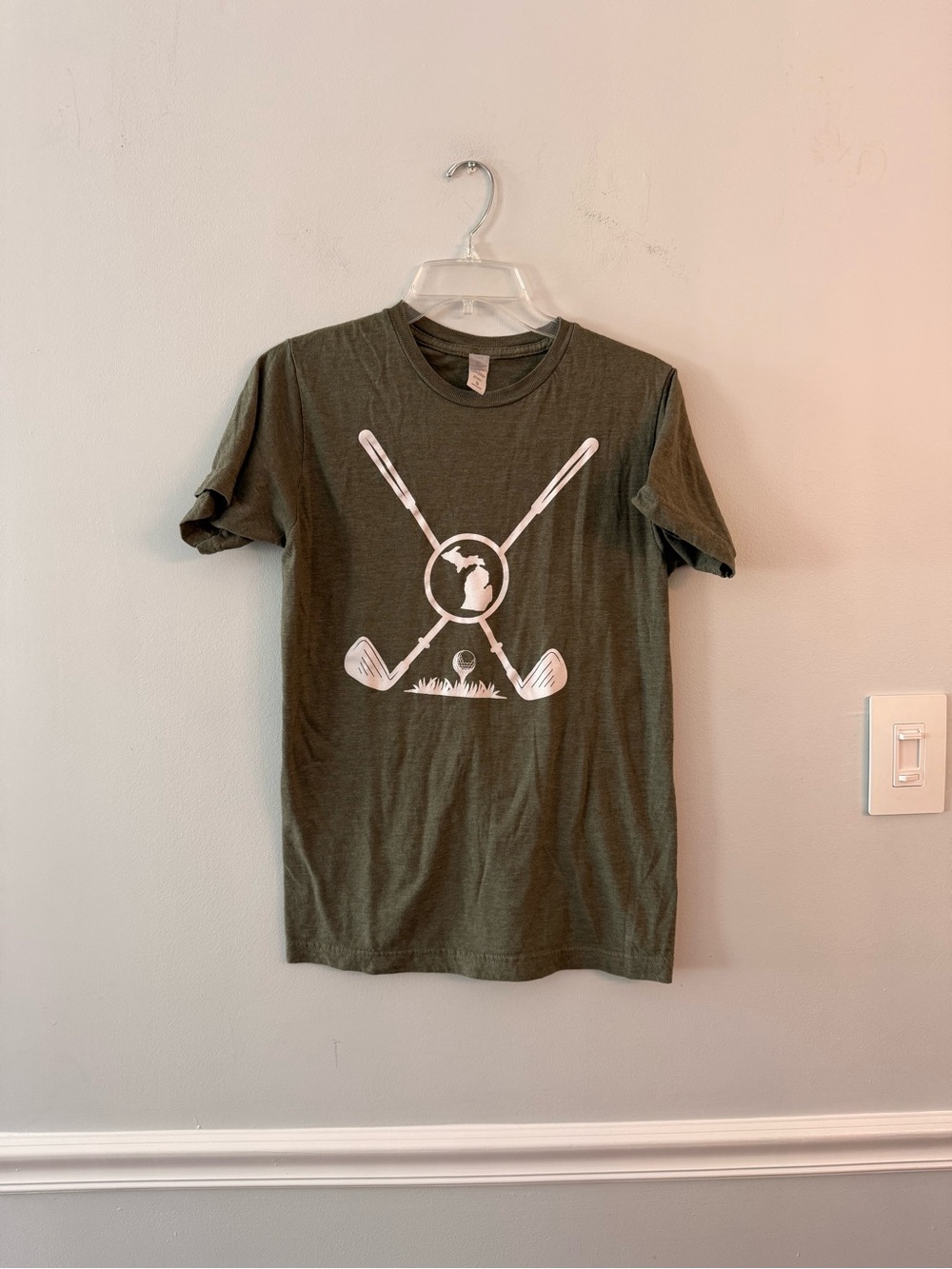 Tultex Olive Green Short Sleeve Golf Graphic Tee